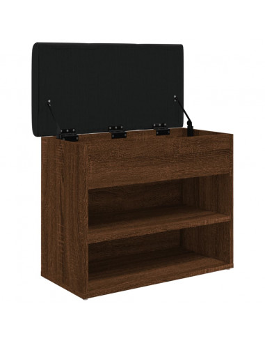 Panca Porta Scarpe Rovere Marrone 62x32x50cm Legno Multistrato