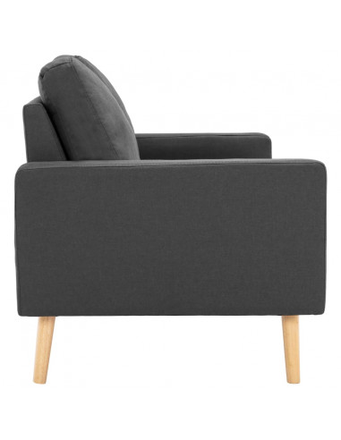 Divano a 3 Posti Grigio Scuro in Tessuto