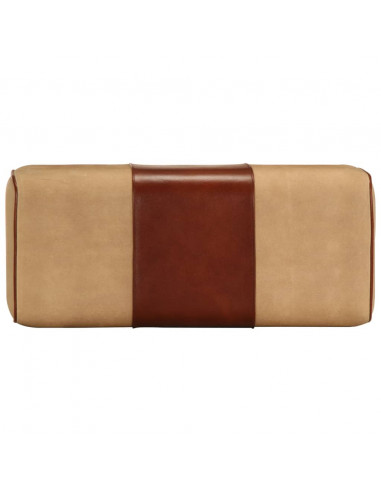 Panca da Palestra 58 cm Vera Pelle Marrone e Massello di Mango