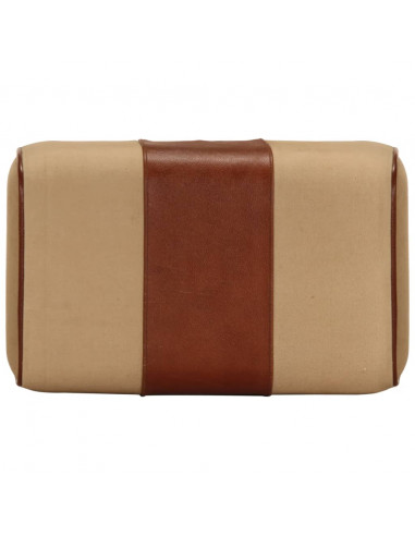 Panca da Palestra 38 cm Vera Pelle Marrone e Massello di Mango