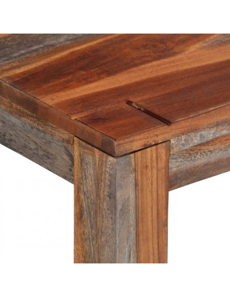 Panca con Schienale Grigia 160 cm Legno Massello di Acacia