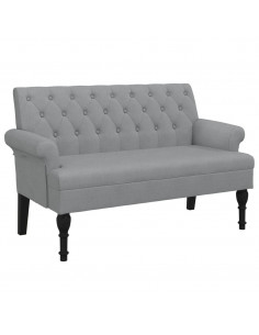 Panca con Schienale Grigio Chiaro 120x62x75,5 cm in Tessuto 2
