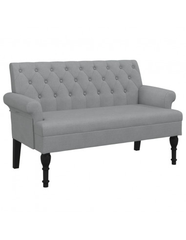 Panca con Schienale Grigio Chiaro 120x62x75,5 cm in Tessuto