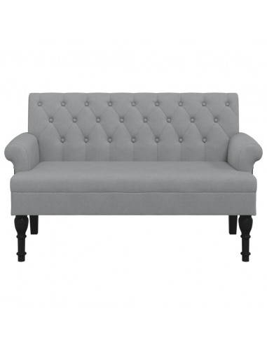 Panca con Schienale Grigio Chiaro 120x62x75,5 cm in Tessuto