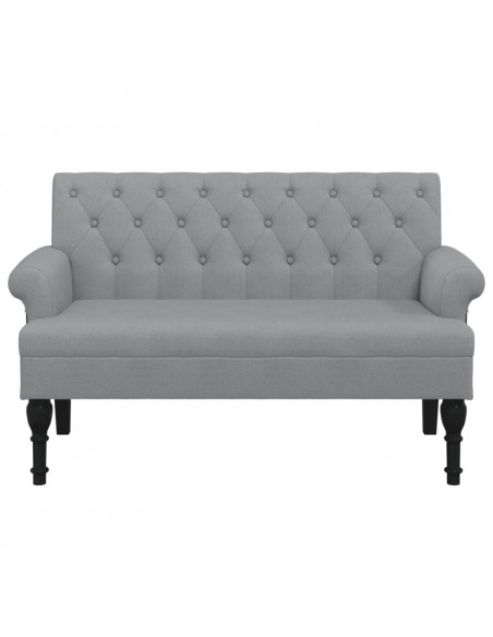 Panca con Schienale Grigio Chiaro 120x62x75,5 cm in Tessuto