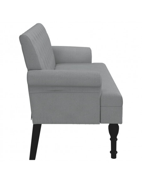 Panca con Schienale Grigio Chiaro 120x62x75,5 cm in Tessuto