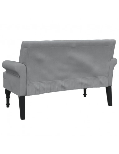 Panca con Schienale Grigio Chiaro 120x62x75,5 cm in Tessuto