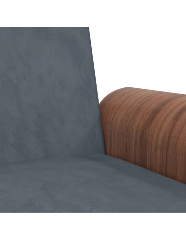 Divano Letto con Portabicchieri in Velluto Grigio Scuro