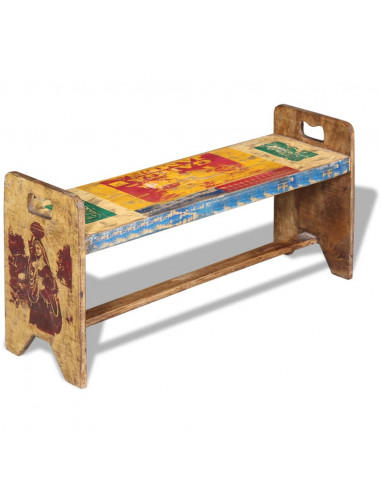 Panchina Cola in Legno Massello di Recupero 100x30x50 cm