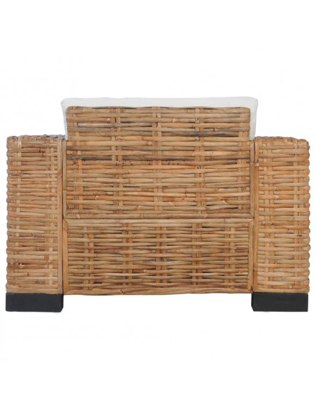 Set Divani 2 pz con Cuscini in Rattan Naturale