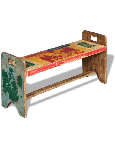 Panchina Cola in Legno Massello di Recupero 100x30x50 cm