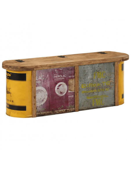 Panca Portaoggetti/Credenza 120x30x40cm Legno Massello Recupero