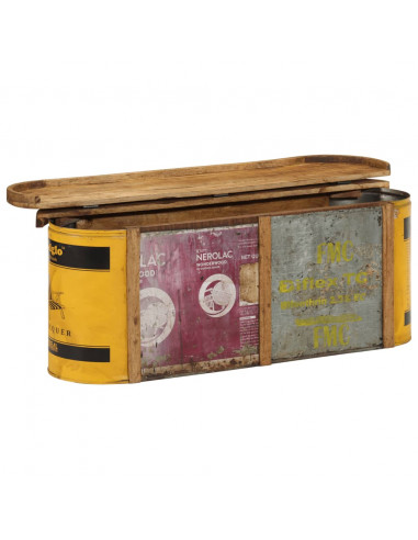 Panca Portaoggetti/Credenza 120x30x40cm Legno Massello Recupero