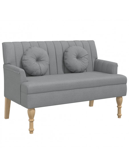Panca con Cuscini Grigio Chiaro 113x64,5x75,5 cm in Tessuto