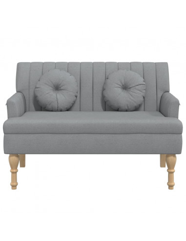 Panca con Cuscini Grigio Chiaro 113x64,5x75,5 cm in Tessuto