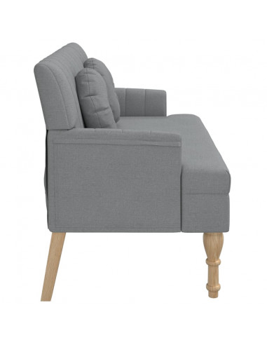 Panca con Cuscini Grigio Chiaro 113x64,5x75,5 cm in Tessuto