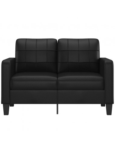 Divano a 2 Posti Nero 120 cm in Similpelle
