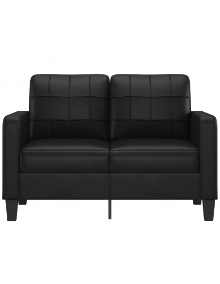 Divano a 2 Posti Nero 120 cm in Similpelle