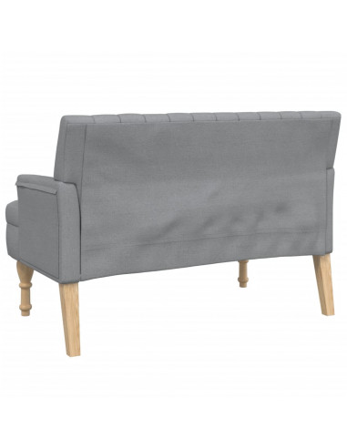 Panca con Cuscini Grigio Chiaro 113x64,5x75,5 cm in Tessuto