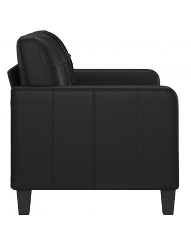 Divano a 2 Posti Nero 120 cm in Similpelle