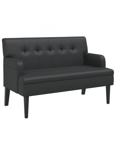 Panca con Schienale Nera 112x65,5x75 cm in Similpelle