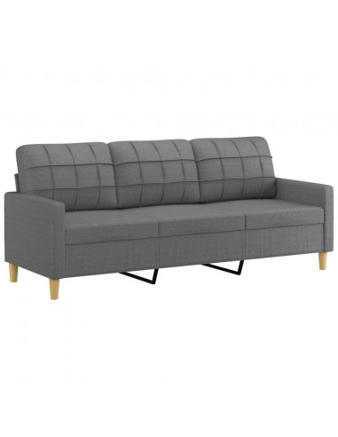 Divano a 3 Posti Grigio Chiaro 180 cm in Tessuto