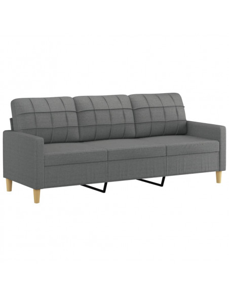 Divano a 3 Posti Grigio Chiaro 180 cm in Tessuto