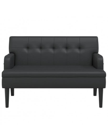 Panca con Schienale Nera 112x65,5x75 cm in Similpelle