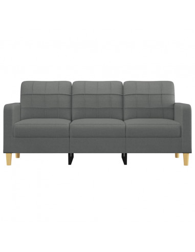 Divano a 3 Posti Grigio Chiaro 180 cm in Tessuto