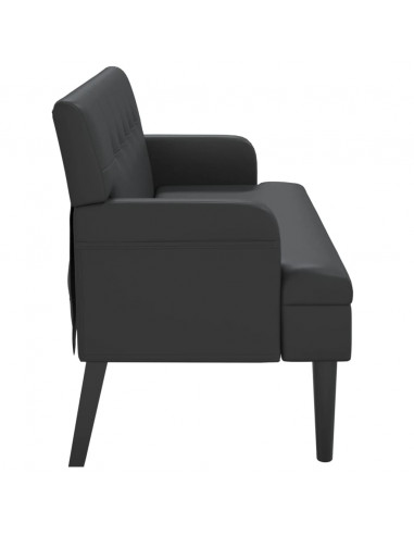 Panca con Schienale Nera 112x65,5x75 cm in Similpelle