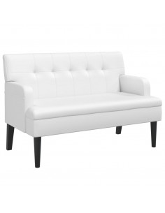 Panca con Schienale Bianca 112x65,5x75 cm in Similpelle 2
