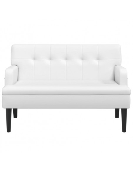 Panca con Schienale Bianca 112x65,5x75 cm in Similpelle