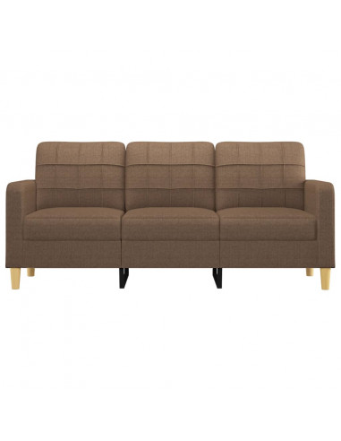Divano a 3 Posti Marrone 180 cm in Tessuto