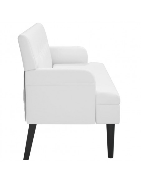 Panca con Schienale Bianca 112x65,5x75 cm in Similpelle