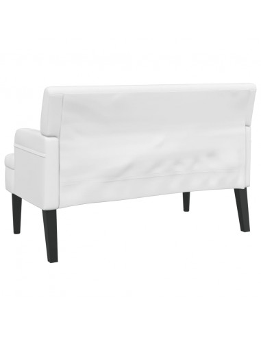 Panca con Schienale Bianca 112x65,5x75 cm in Similpelle