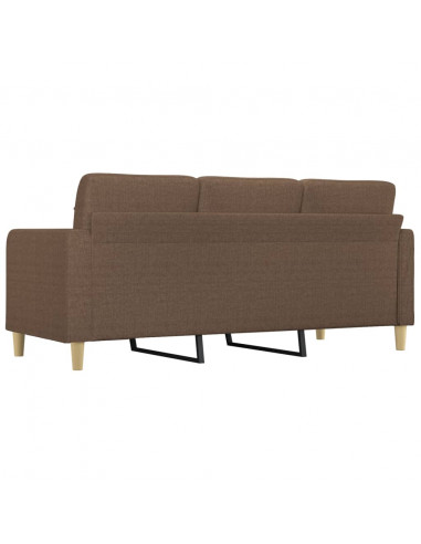 Divano a 3 Posti Marrone 180 cm in Tessuto