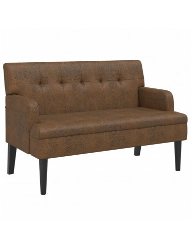 Panca con Schienale Marrone 112x65,5x75 cm in Scamosciato