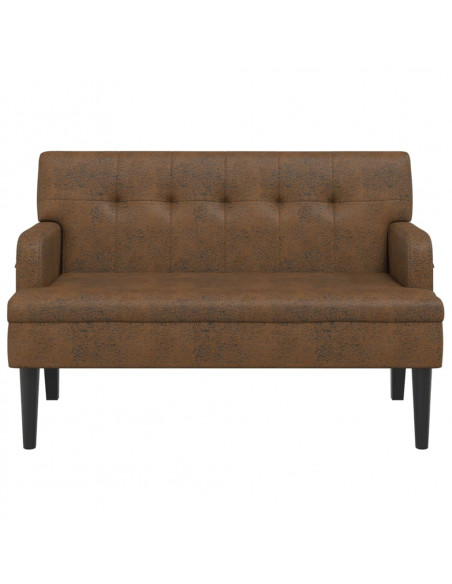 Panca con Schienale Marrone 112x65,5x75 cm in Scamosciato