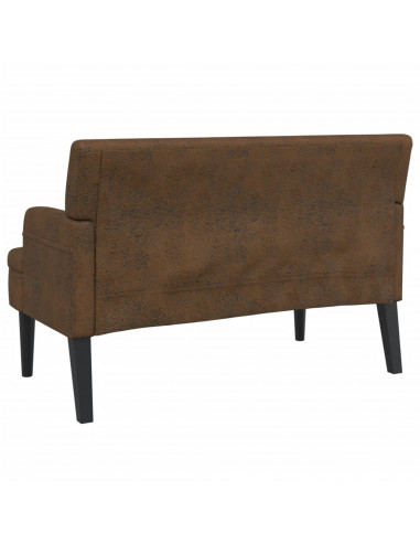 Panca con Schienale Marrone 112x65,5x75 cm in Scamosciato