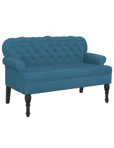 Panca con Schienale Blu 119,5x64,5x75 cm in Velluto
