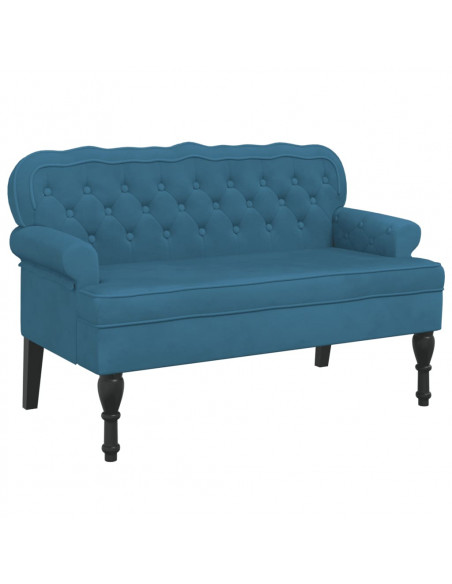 Panca con Schienale Blu 119,5x64,5x75 cm in Velluto