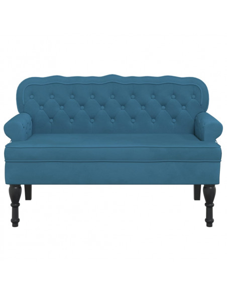 Panca con Schienale Blu 119,5x64,5x75 cm in Velluto