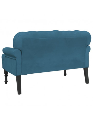 Panca con Schienale Blu 119,5x64,5x75 cm in Velluto