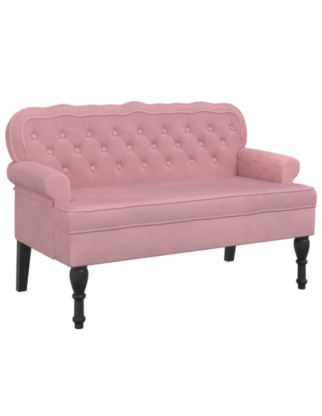 Panca con Schienale Rosa 119,5x64,5x75 cm in Velluto