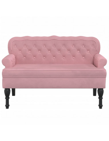 Panca con Schienale Rosa 119,5x64,5x75 cm in Velluto