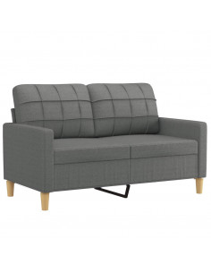 Divano a 2 Posti Grigio Scuro 120 cm in Tessuto 2