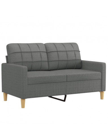 Divano a 2 Posti Grigio Scuro 120 cm in Tessuto