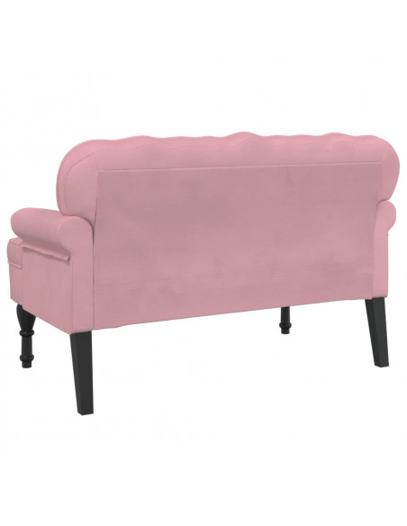 Panca con Schienale Rosa 119,5x64,5x75 cm in Velluto