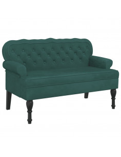 Panca con Schienale Verde Scuro 119,5x64,5x75 cm in Velluto 2