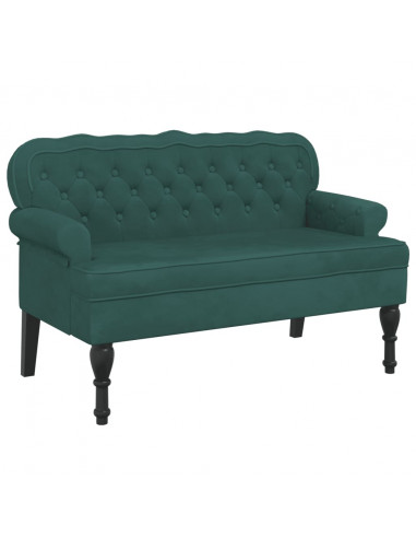 Panca con Schienale Verde Scuro 119,5x64,5x75 cm in Velluto